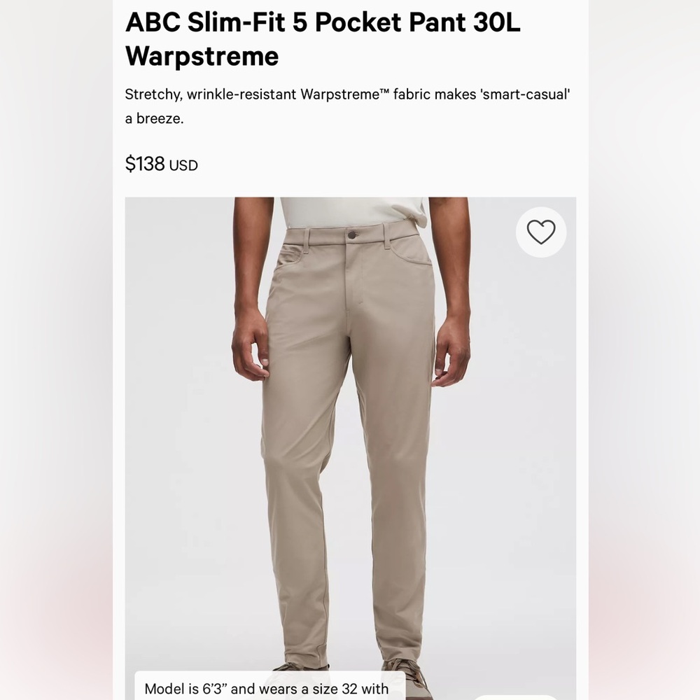 Men's lululemon Tan Pants